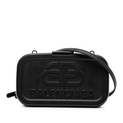 バレンシアガ ランチボックス 斜め掛け ショルダーバッグ 638207 ブラック プラスチック レザー レディース BALENCIAGA 【中古】