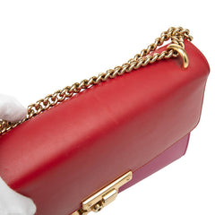 グッチ パドロック チェーン ショルダーバッグ 409486 レッド ピンク レザー レディース GUCCI 【中古】