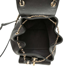 シャネル マトラッセ ココマーク スモール リュック バックパック ブラック ゴールド金具 カーフスキン レディース CHANEL 【中古】