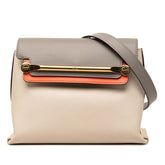 クロエ クレア チェーン ショルダーバック アイボリー グレー レザー レディース Chloe 【中古】