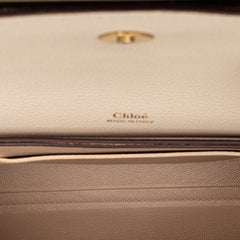 クロエ クレア チェーン ショルダーバック アイボリー グレー レザー レディース Chloe 【中古】