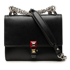 フェンディ キャナイ ミニ チェーン ショルダーバッグ 8M0381 ブラック レザー レディース FENDI 中古