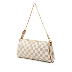 ルイ ヴィトン ダミエ アズール エヴァ チェーン ショルダーバッグ N55214 ホワイト PVC レザー レディース LOUIS VUITTON 【中古】