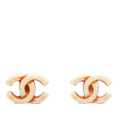 シャネル ココマーク イヤリング 01P刻印 ホワイト ブラウン プラスチック レディース CHANEL 【中古】