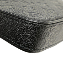 ルイ ヴィトン モノグラム アンプラント イージー ポーチ ハンドバッグ ショルダーバッグ 2WAY M80349 ブラック レザー レディース LOUIS VUITTON 【中古】