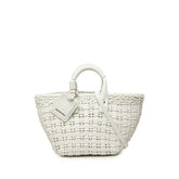 バレンシアガ ビストロXS ハンドバッグ ショルダーバッグ 2WAY 671342 ホワイト エナメル レディース BALENCIAGA 中古