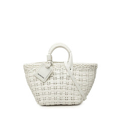 バレンシアガ ビストロXS ハンドバッグ ショルダーバッグ 2WAY 671342 ホワイト エナメル レディース BALENCIAGA 中古