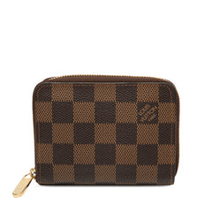 ルイ ヴィトン ダミエ ジッピー コインパース コインケース 小銭入れ N63070 ブラウン PVC レザー レディース LOUIS VUITTON 【中古】