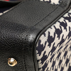 グッチ シェリーライン ハンドバッグ ショルダーバッグ 2WAY 271623 ブラック ネイビー キャンバス レザー レディース GUCCI 【中古】