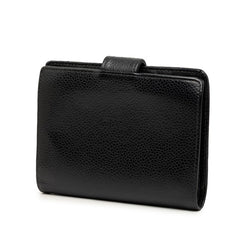 シャネル ココマーク 二つ折り財布 ブラック キャビアスキン レディース CHANEL 【中古】
