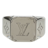 ルイ ヴィトン モノグラム シグネット リング 指輪 #M M00625 シルバー メタル メンズ LOUIS VUITTON 中古