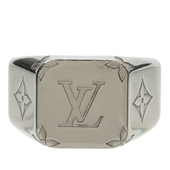 ルイ ヴィトン モノグラム シグネット リング 指輪 #M M00625 シルバー メタル メンズ LOUIS VUITTON 中古