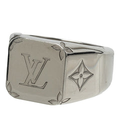 ルイ ヴィトン モノグラム シグネット リング 指輪 #M M00625 シルバー メタル メンズ LOUIS VUITTON 中古
