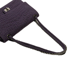 シャネル 2.55 Wフラップ チェーン ショルダーバッグ ハンドバッグ パープル コットン レディース CHANEL 【中古】