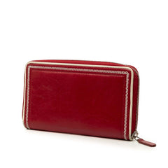 シャネル 2.55 ラウンドファスナー 長財布 レッド レザー レディース CHANEL 【中古】