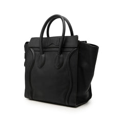 セリーヌ ラゲージ ミニ ハンドバッグ ブラック レザー レディース CELINE 【中古】