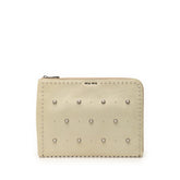 ミュウミュウ スタッズ クラッチバッグ アイボリー ホワイト レザー ラインストーン レディース MIUMIU 中古