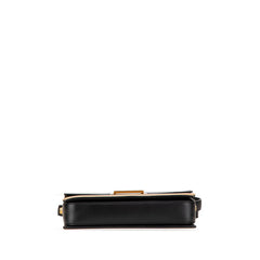 サンローラン ロゴ ショルダーバッグ ブラック ベージュ レザー レディース SAINT LAURENT 【中古】