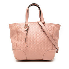 グッチ マイクログッチシマ ブリー ハンドバッグ ショルダー 2WAY 斜め掛け 449241 ピンク レザー レディース GUCCI 【中古】