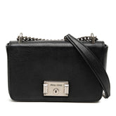 ミュウミュウ マドラス チェーン ショルダーバッグ 5BD153 ブラック レザー レディース MIUMIU 【中古】