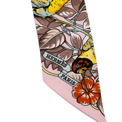 エルメス ツイリー JUNGLE LOVE ジャングル ラブ スカーフ ピンク ブラウン マルチカラー シルク レディース HERMES 【中古】