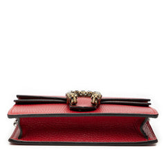 グッチ ディオニュソス 斜め掛け チェーン ショルダーバッグ 476432 レッド レザー レディース GUCCI 【中古】