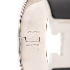 エルメス クリッククラックH PM ブレスレット シルバー ブラック メタル エナメル レディース HERMES 【中古】