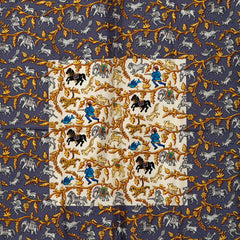 エルメス カレ90 CHASSE EN INDE インドの狩猟 スカーフ グリーン シルク レディース HERMES 【中古】