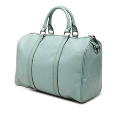 グッチ GGインプリメ ハンドバッグ ミニボストンバッグ 193603 ブルー系 PVC レザー レディース GUCCI 中古