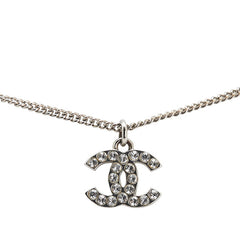 シャネル ココマーク ネックレス シルバー メタル ラインストーン レディース CHANEL 【中古】