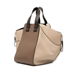 ロエベ アナグラム ハンモック スモール ハンドバッグ ショルダーバッグ 2WAY ベージュ ブラウン レザー レディース LOEWE 【中古】