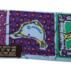 エルメス ツイリー Le Boubou H ブーブーH スカーフ ブルー パープル マルチカラー シルク レディース HERMES 【中古】