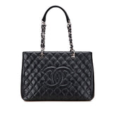 シャネル マトラッセ ココマーク チェーン トートバッグ ブラック キャビアスキン レディース CHANEL 【中古】