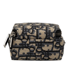 ディオール オブリーク 斜め掛け ショルダーバッグ フォンケース ベージュ グレー キャンバス レザー レディース Dior 【中古】