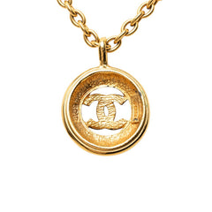 シャネル ココマーク ラウンド チェーン ネックレス ペンダント ゴールド メッキ レディース CHANEL 中古