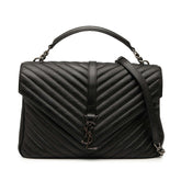 サンローラン クラシックモノグラム カレッジ チェーン ショルダーバッグ ハンドバッグ 2WAY 392738 ブラック レザー レディース SAINT LAURENT 【中古】