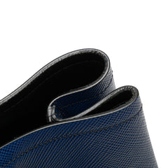 プラダ 三角ロゴプレート ハンドバッグ ブルー レザー レディース PRADA 【中古】