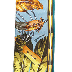 エルメス ツイリー BRAZIL スカーフ ライトブルー マルチカラー シルク レディース HERMES 【中古】