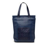 ロエベ アナグラム ショッパー トートバッグ ブルー PVC レザー レディース LOEWE 中古