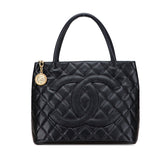 シャネル マトラッセ 復刻トート ココマーク トートバッグ ブラック キャビアスキン レディース CHANEL 【中古】