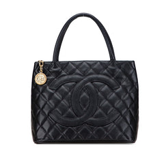 シャネル マトラッセ 復刻トート ココマーク トートバッグ ブラック キャビアスキン レディース CHANEL 【中古】