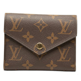 ルイ ヴィトン モノグラム ポルトフォイユ ヴィクトリーヌ 三つ折り財布 M62472 ブラウン PVC レザー レディース LOUIS VUITTON 【中古】