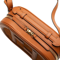 フェンディ オーロック ショルダーバッグ カメラバッグ 2WAY 8BS058 ブラウン スウェット レザー レディース FENDI 【中古】