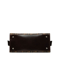 フェンディ ズッカ ハンドバッグ ブラウン キャンバス レザー レディース FENDI 【中古】