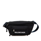 バレンシアガ ウィール S ベルトバッグ ボディバッグ 569978 ブラック ネイビー ナイロン メンズ BALENCIAGA 【中古】