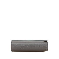 セリーヌ スモール トリフォールドウォレット 三つ折り財布 グレー レザー レディース CELINE 【中古】
