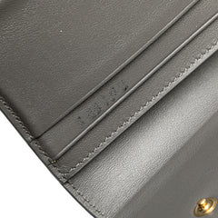 セリーヌ スモール トリフォールドウォレット 三つ折り財布 グレー レザー レディース CELINE 【中古】