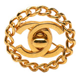 シャネル ココマーク ヴィンテージ ターンロック チェーン ブローチ 97A ゴールド メッキ レディース CHANEL 【中古】