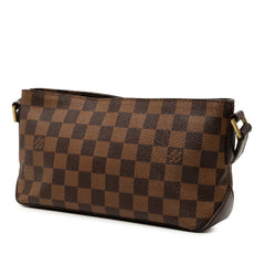 ルイ ヴィトン ダミエ トロター 斜め掛け ショルダーバッグ N48049 ブラウン PVC レザー レディース LOUIS VUITTON 【中古】