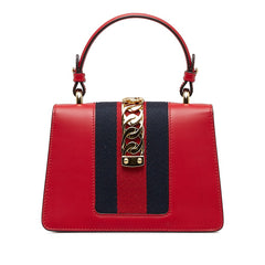 グッチ シルヴィ ハンドバッグ ショルダーバッグ 2WAY 470270 レッド レザー レディース GUCCI 中古